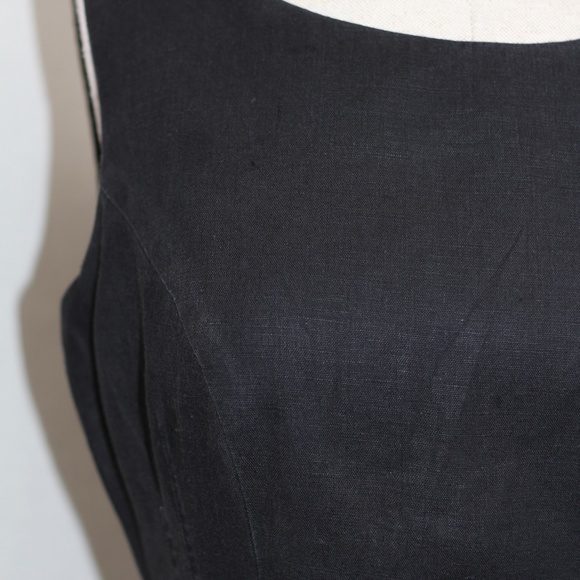 Carmen Marc Valvo Linen Black Dress - Picture 6 of 13